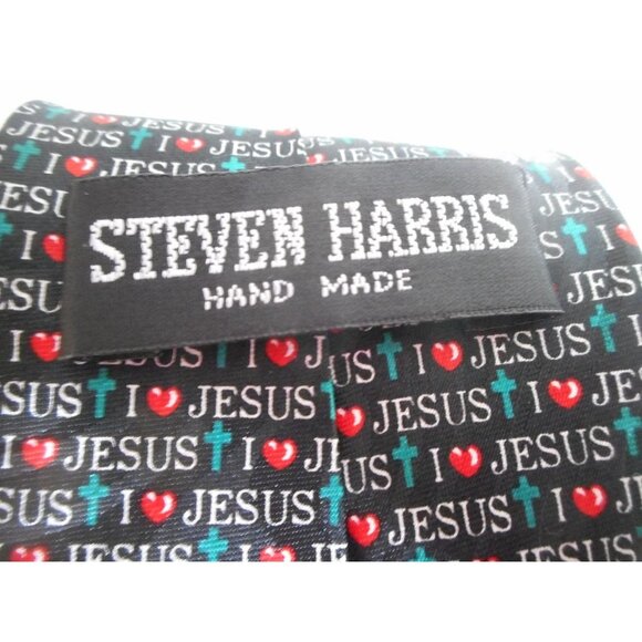 Vintage I Heart Jesus Tie necktie Steven Harris - Picture 3 of 4